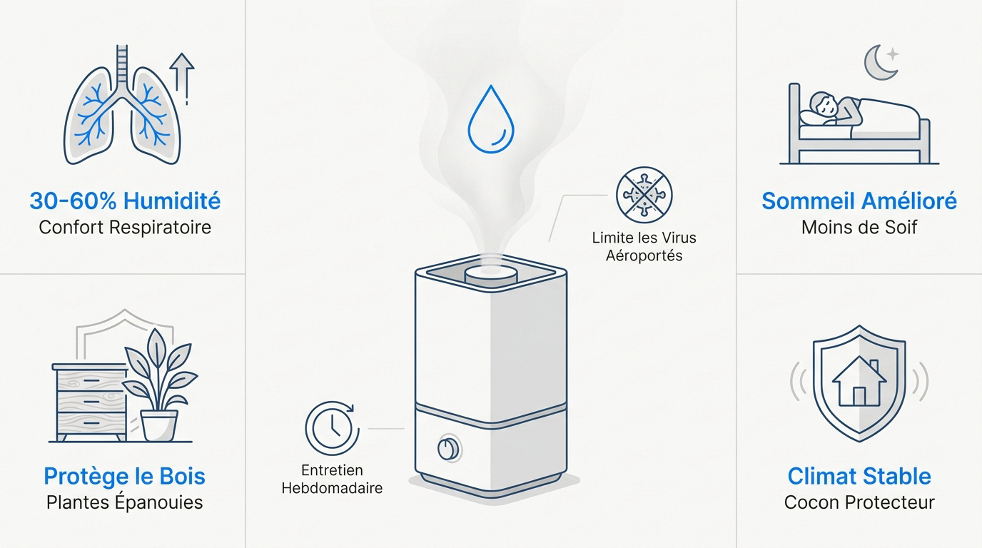 Purificateur d air : comment bien choisir Humidificateur d'air diffusant une brume légère dans une chambre