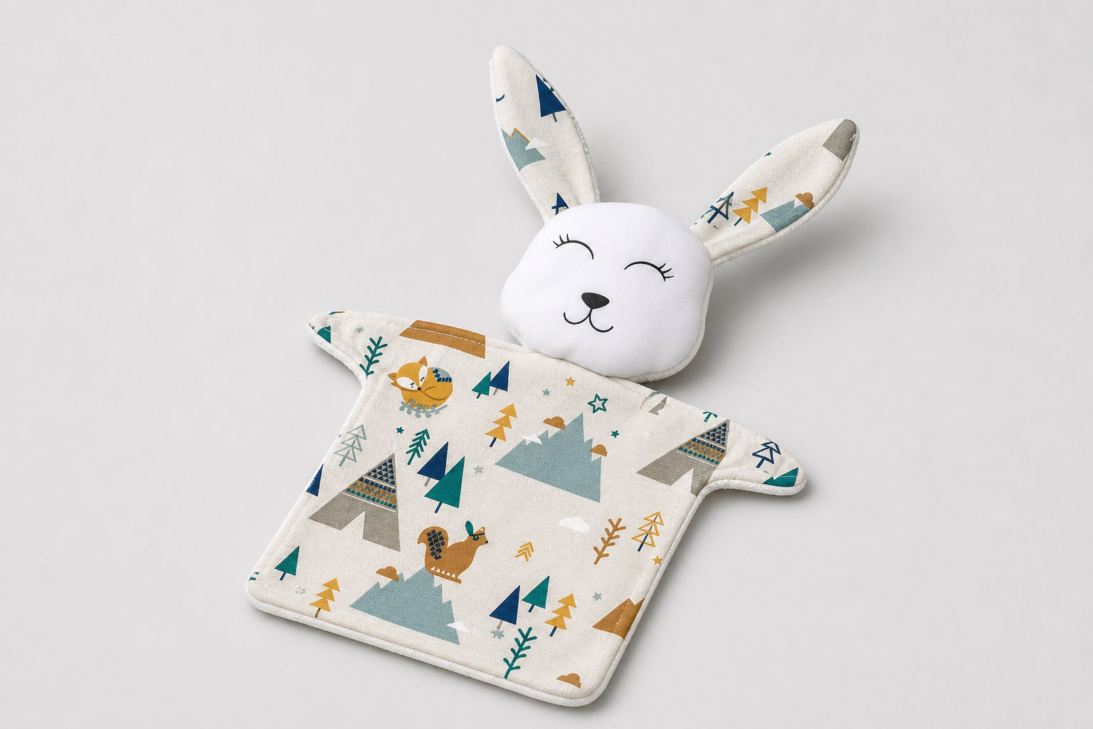 Doudou Lapin en tissu renard aventures