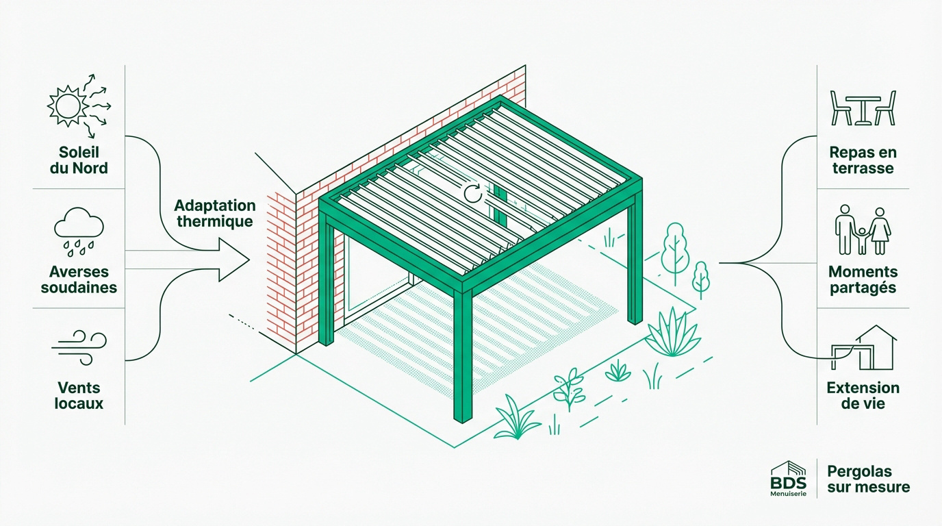 Installation pergola bioclimatique à Tourcoing et dans le Nord