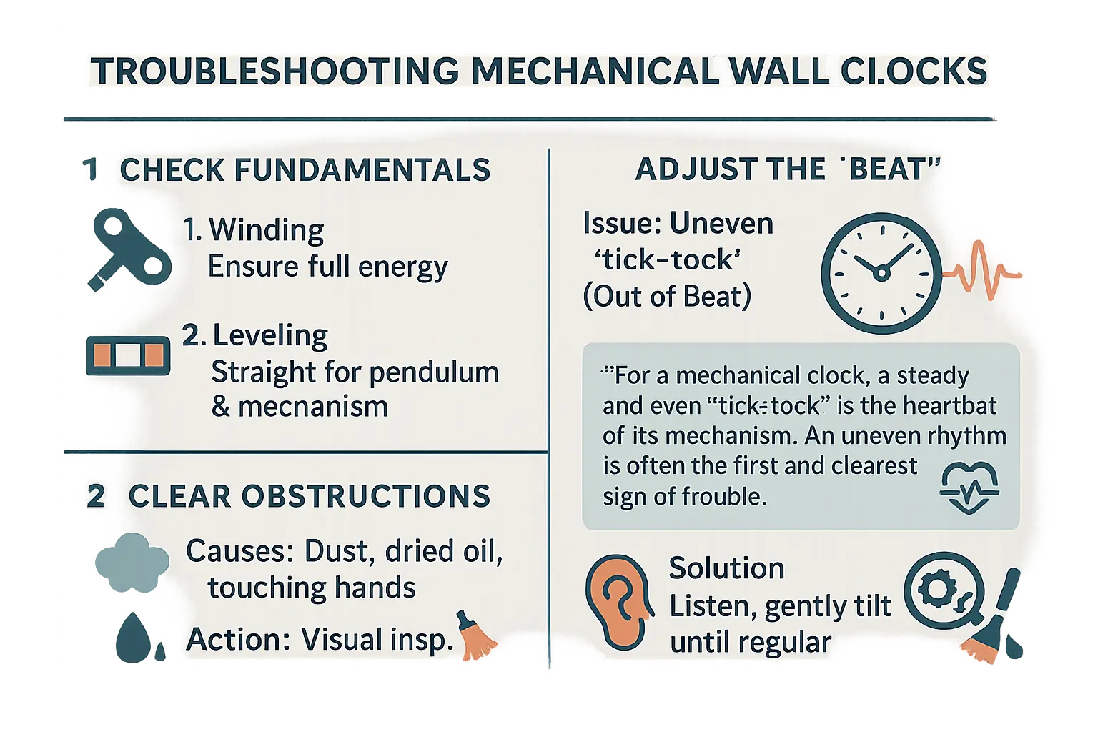 Mechanical wall clock repair essentials