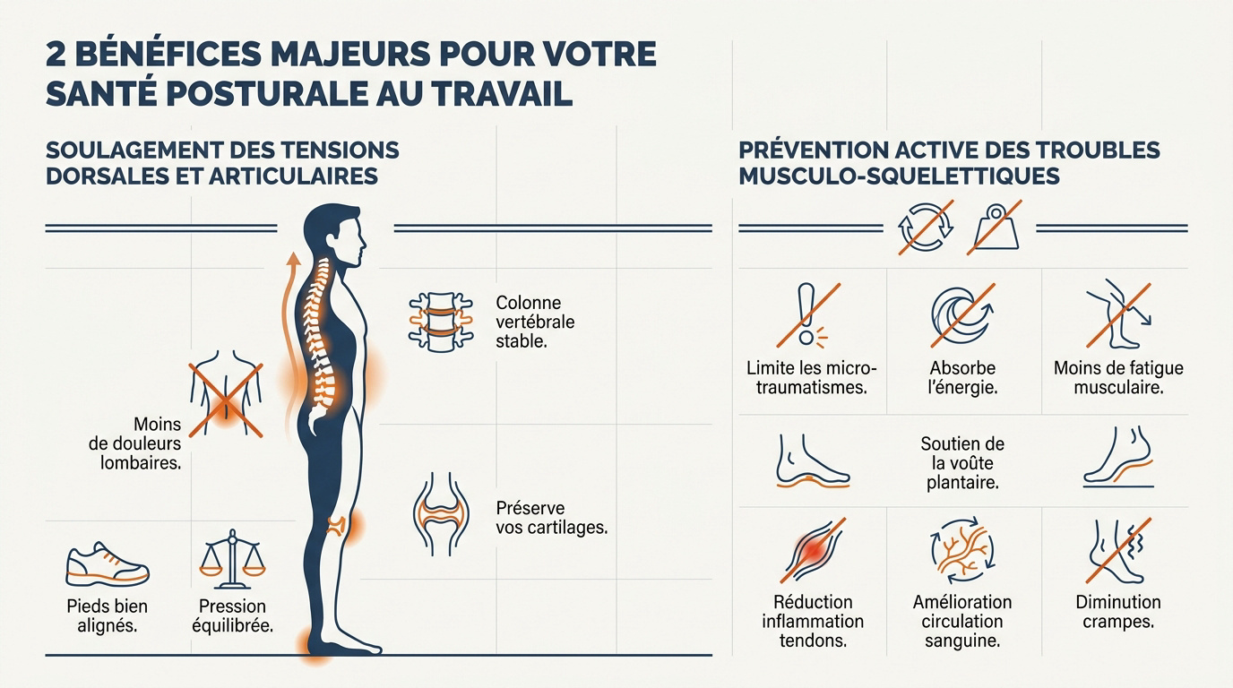 Chaussures de sécurité orthopédiques : sécurité + confort au travail Travailleur portant des chaussures de sécurité orthopédiques pour améliorer sa posture