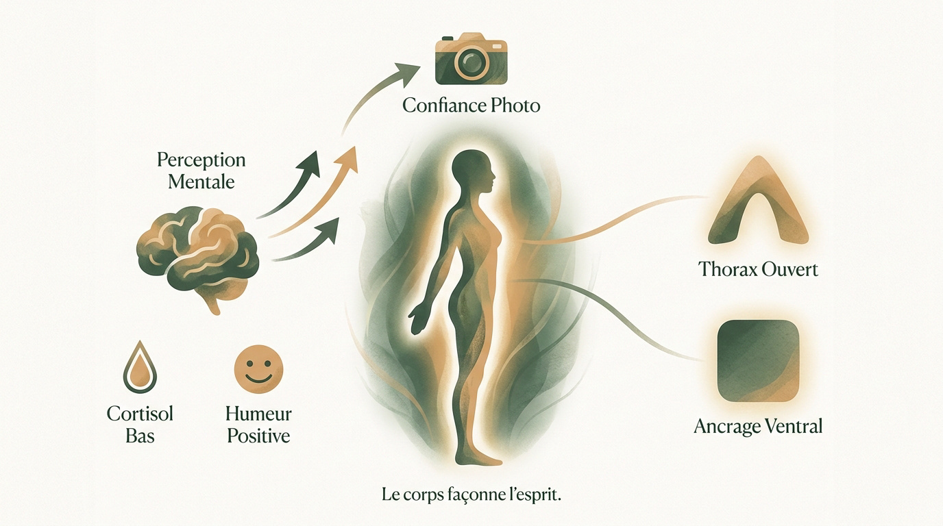 Femme adoptant une posture de confiance lors d'une séance photo de portrait