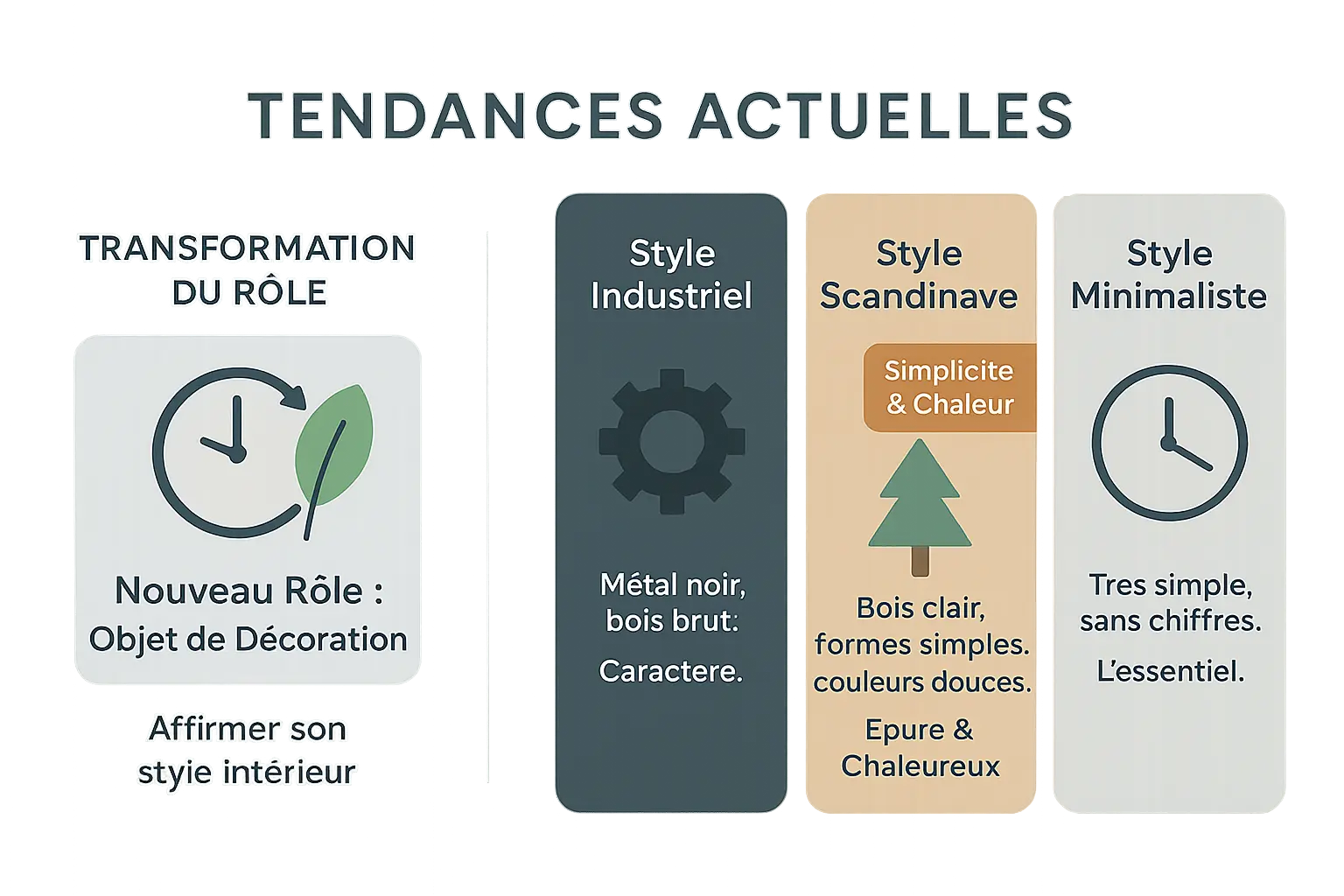 Évolution du design des horloges murales