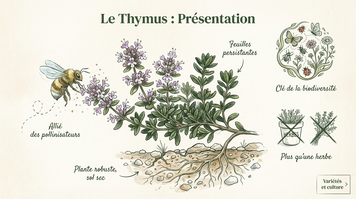 Un bouquet de thym frais dans un jardin ensoleillé