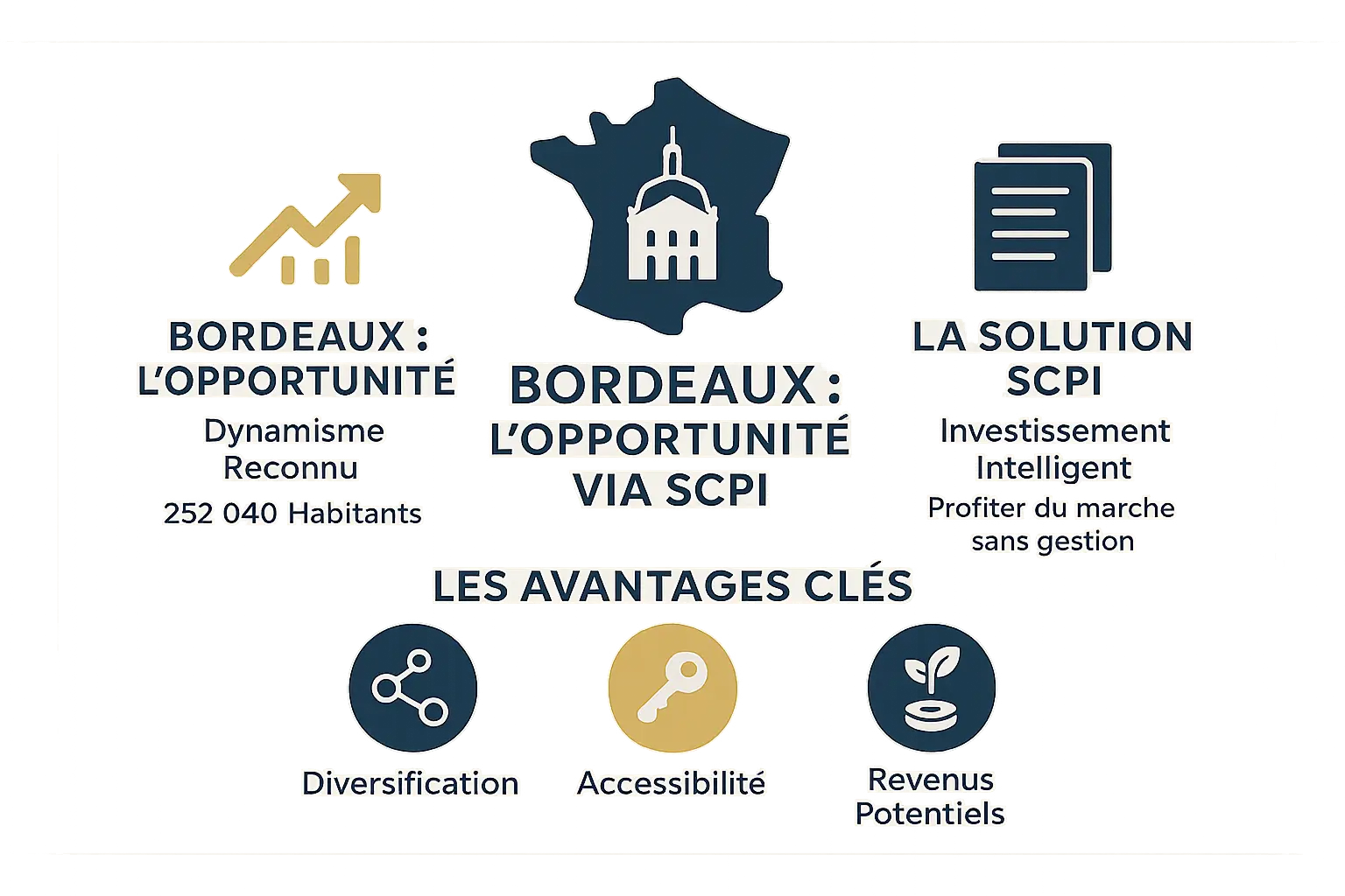 <strong>Infographie SCPI à Bordeaux</strong> : opportunités et avantages clés