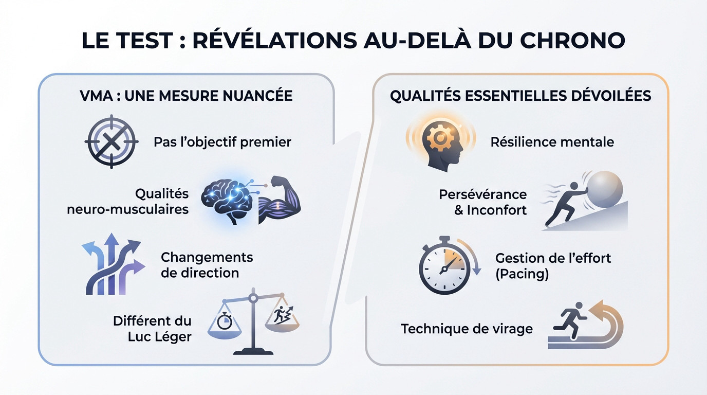 Athlète réalisant un changement de direction rapide lors d'un test Bronco sur terrain