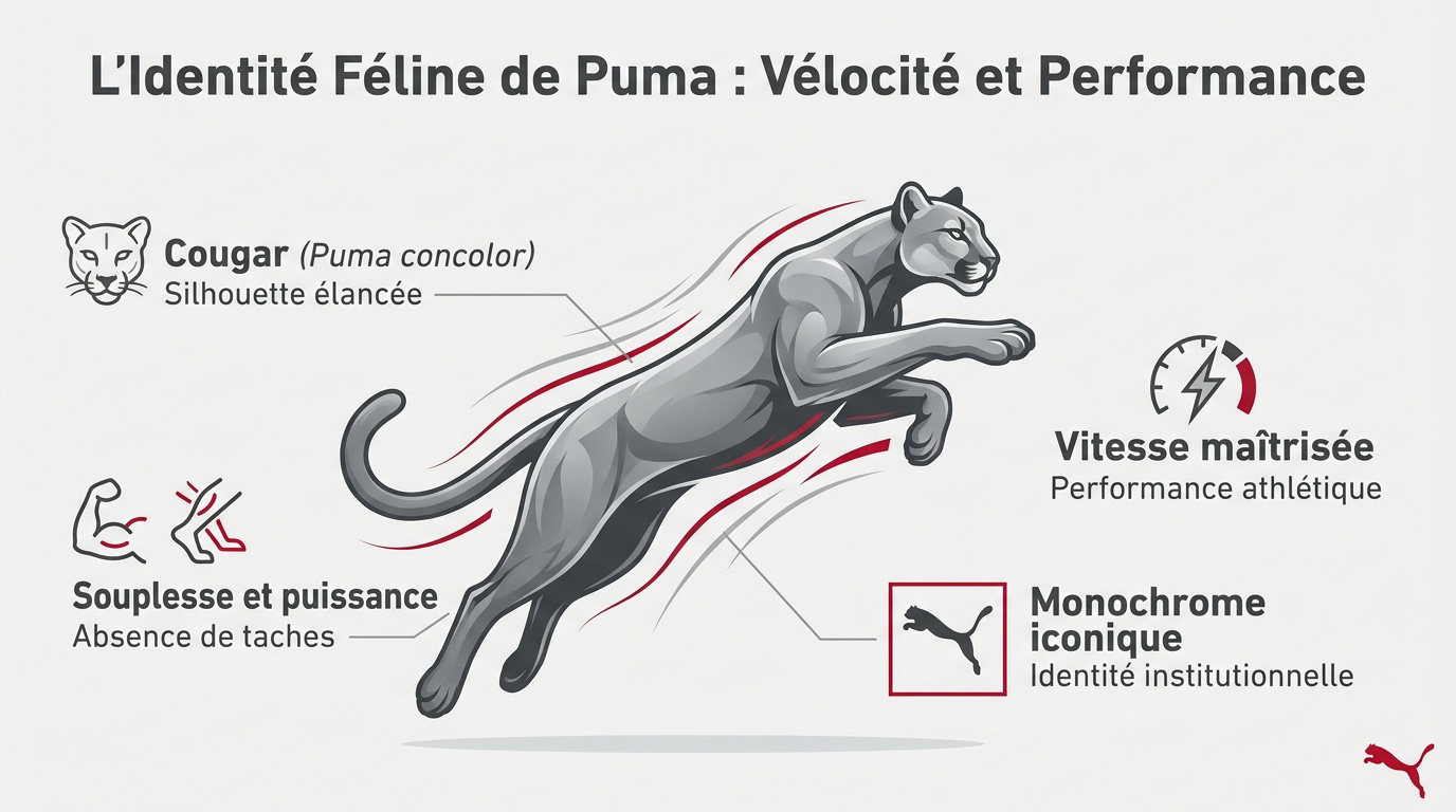Logo Puma représentant la silhouette d'un félin bondissant symbolisant la performance sportive
