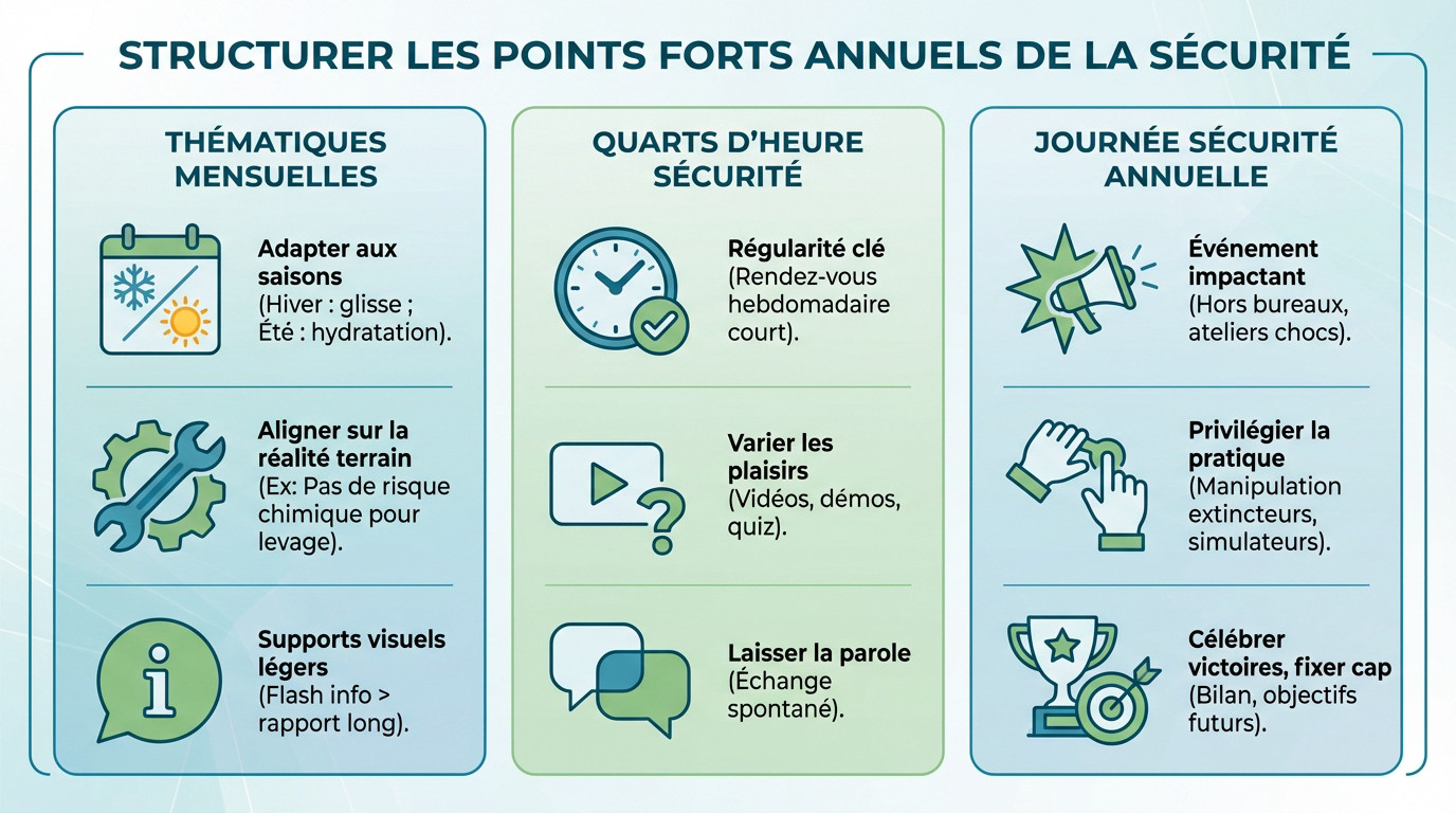 Calendrier annuel des temps forts pour animer la sécurité en entreprise