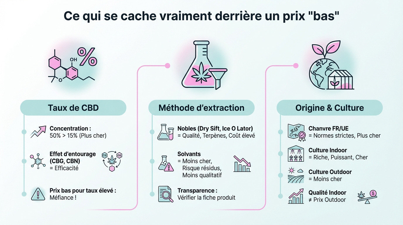 Analyse des facteurs influençant le prix de la résine CBD : taux, extraction et culture