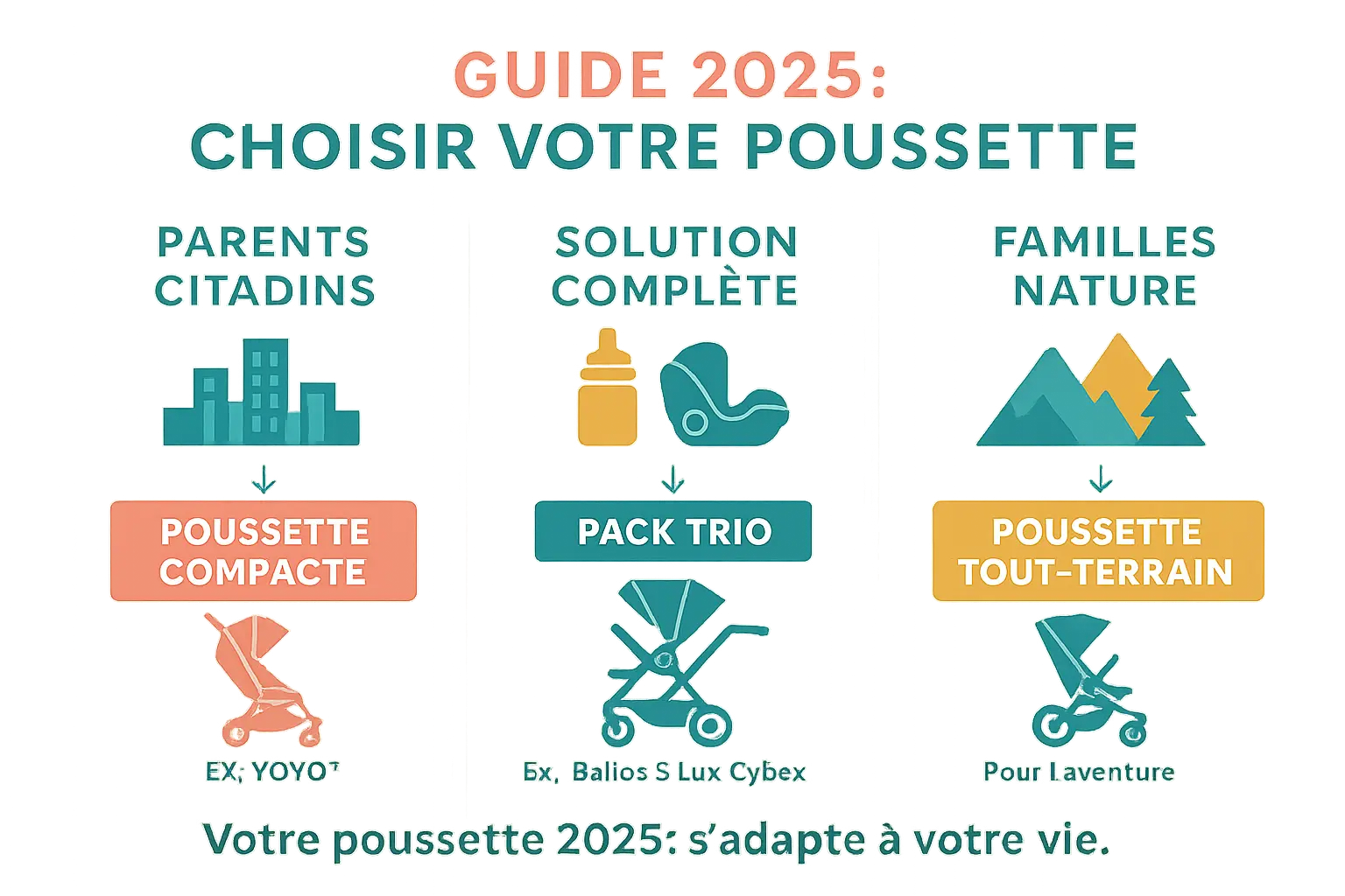 Illustration de différentes <strong>poussettes class=