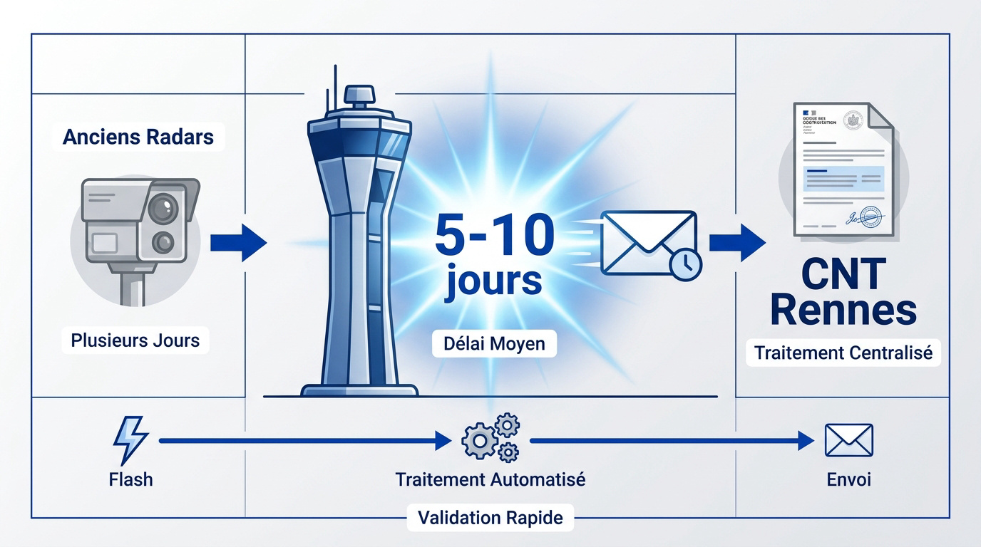 Radar tourelle au bord d'une route pour contrôle de vitesse
