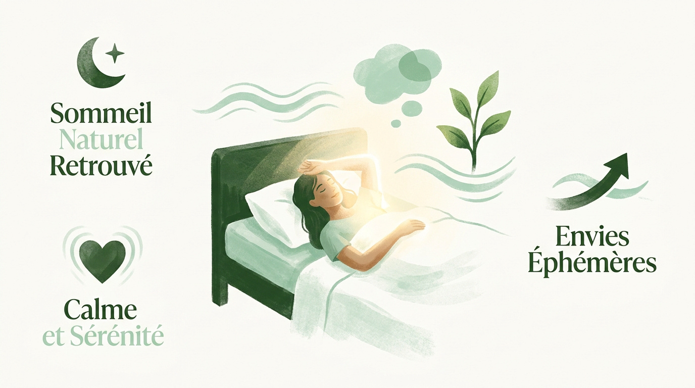 Illustration d'une personne retrouvant calme et sérénité après l'arrêt du cannabis