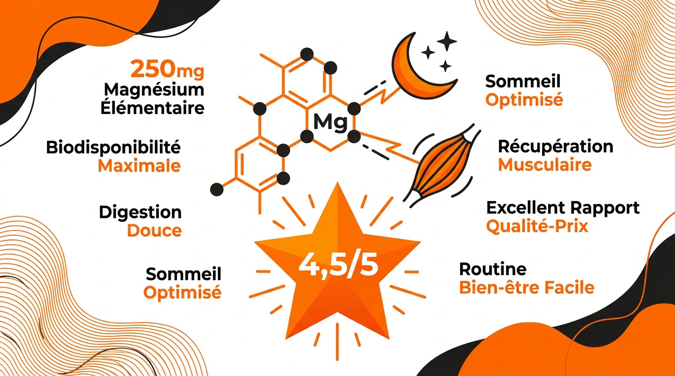 Complément de bisglycinate de magnésium pour le sommeil et la récupération musculaire