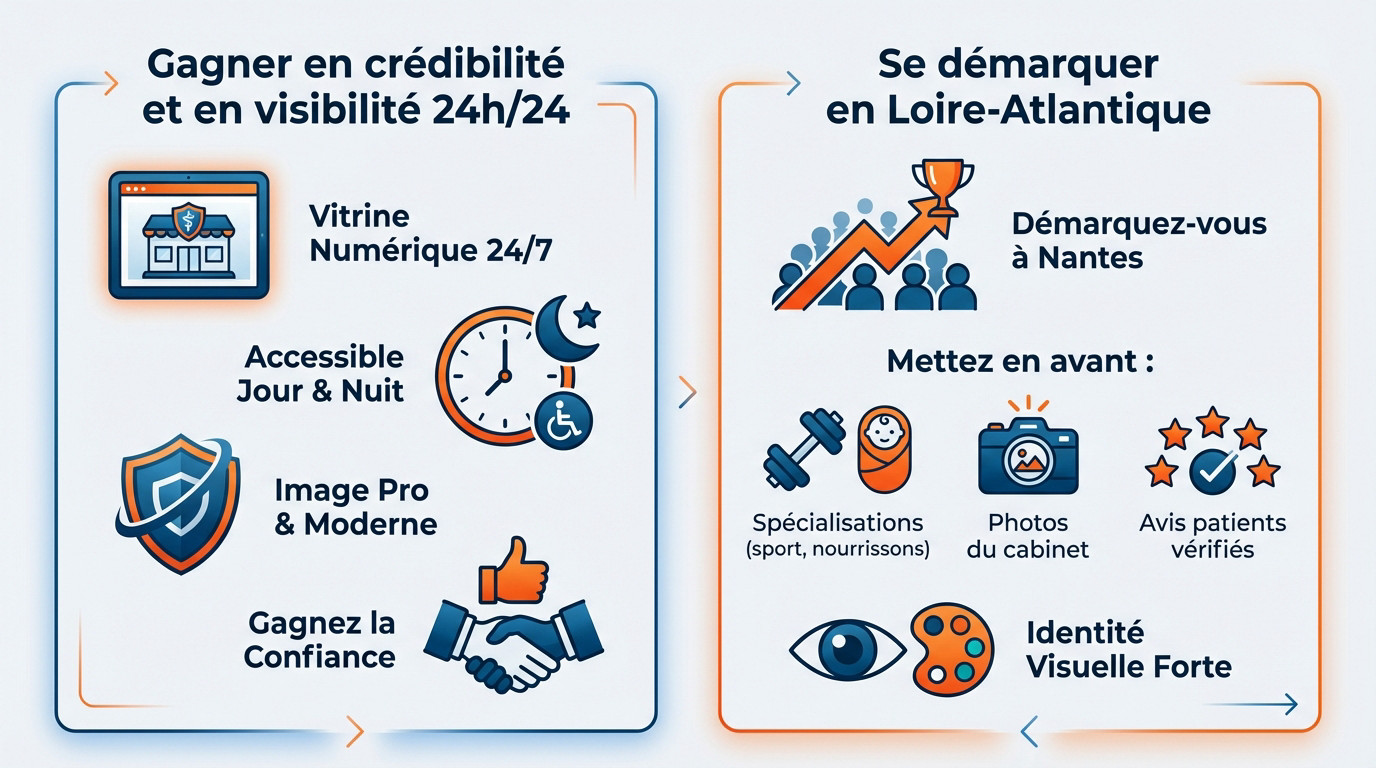 Création de site internet pour ostéopathe à Nantes sur mobile et ordinateur