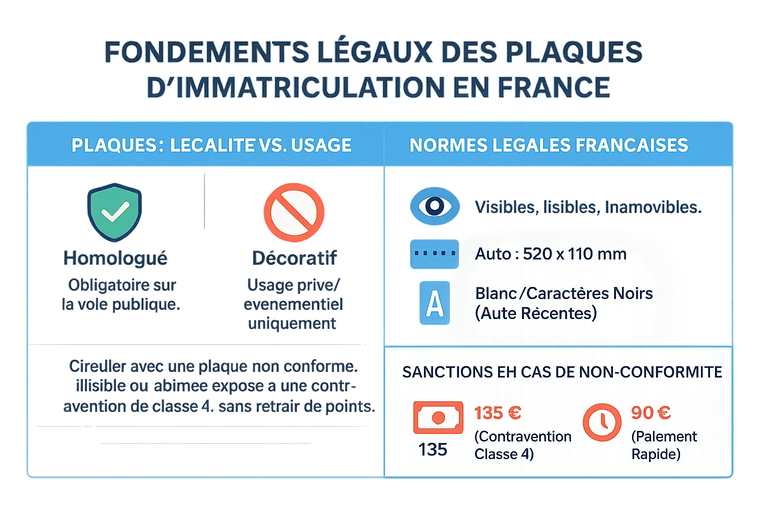 Acheter et personnaliser vos plaques d'immatriculation voiture sur Mesplaques 2 Illustration des normes régissant les plaques d'immatriculation en France