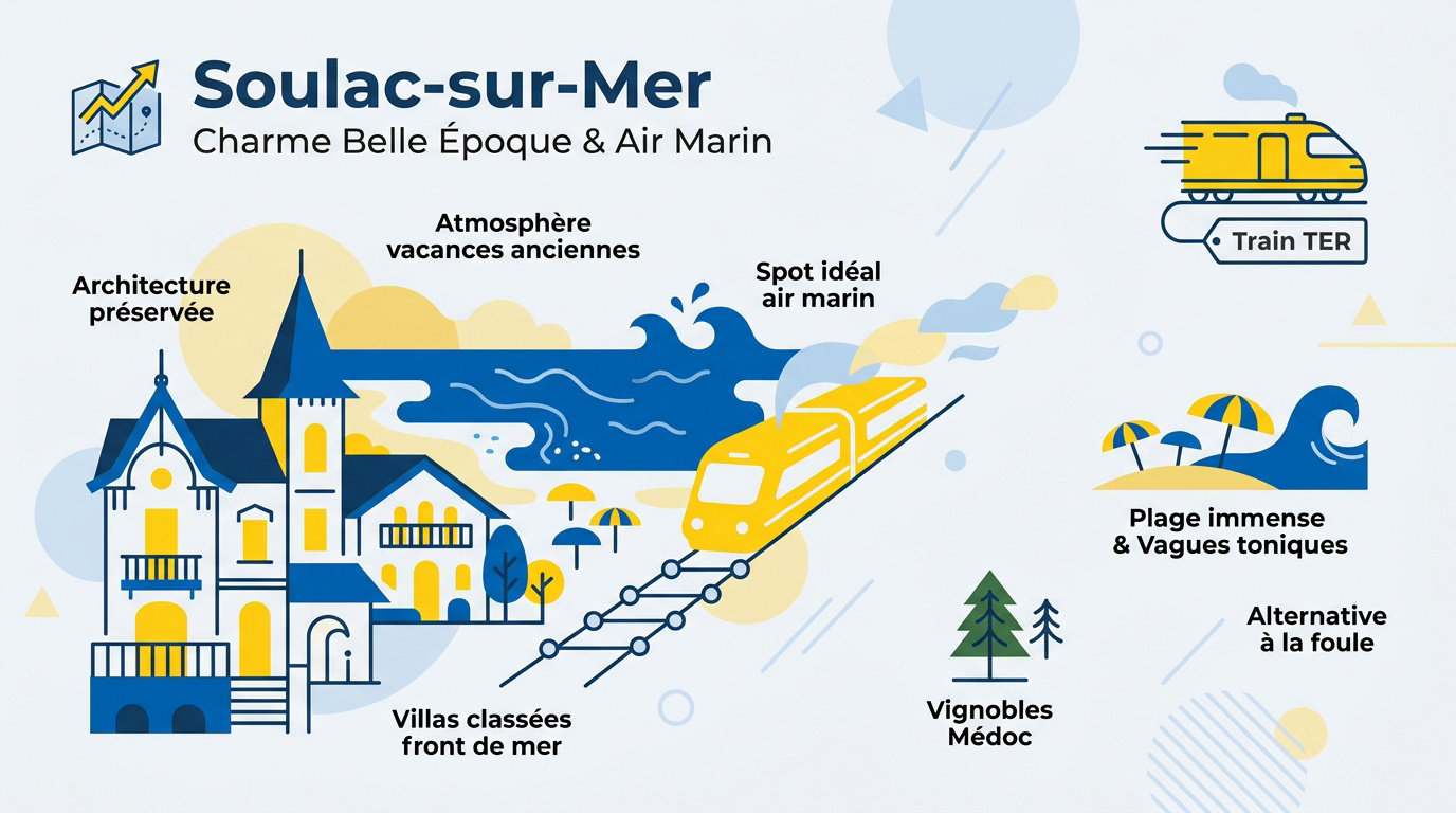 Villas Belle Époque et front de mer à Soulac-sur-Mer