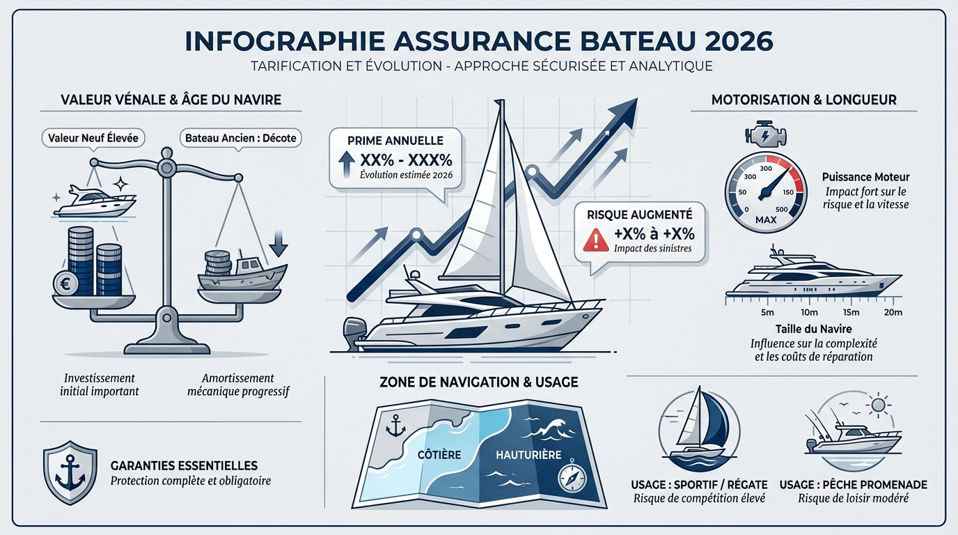 Tarification de l'assurance bateau en 2026 selon la valeur et l'âge du navire