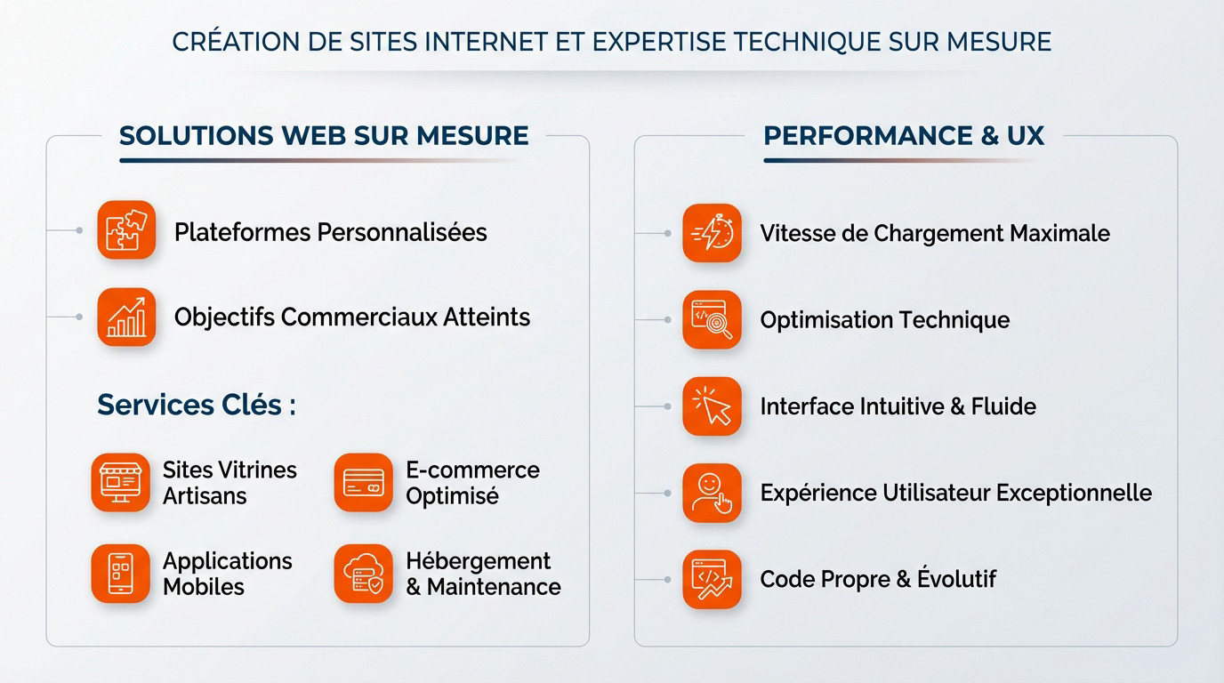 Développeur web travaillant sur l'optimisation technique et la création de sites internet
