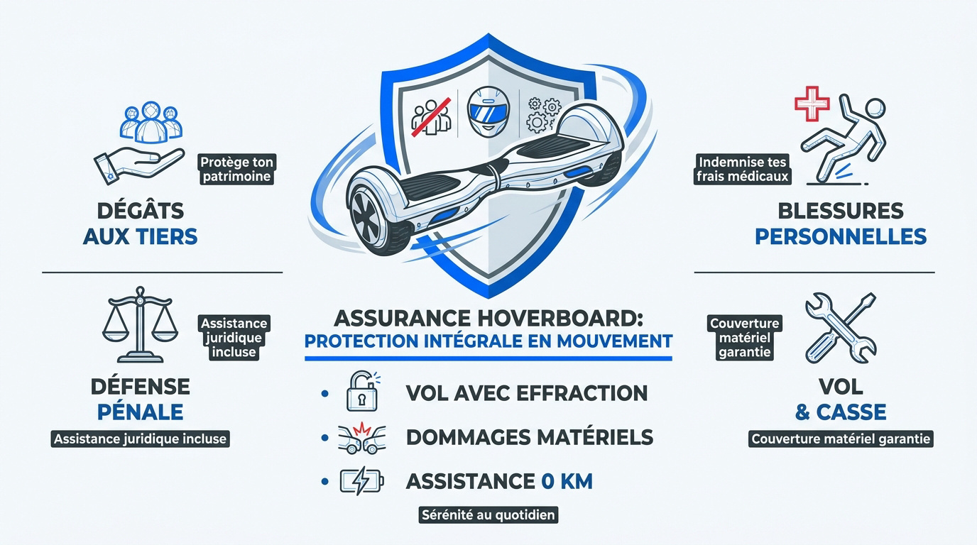 Utilisateur de hoverboard protégé par une assurance spécifique