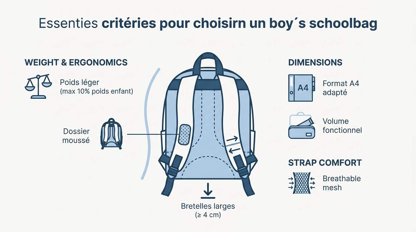 Cartable garçon : robustesse et style pour toute l'école Critères de sélection pour un cartable garçon ergonomique et solide