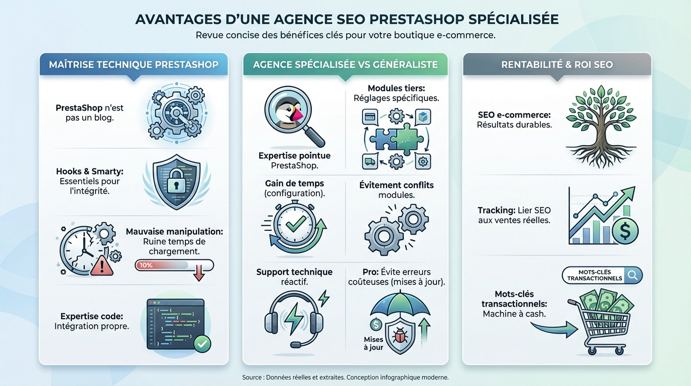 Avantages d'une expertise SEO spécialisée pour PrestaShop