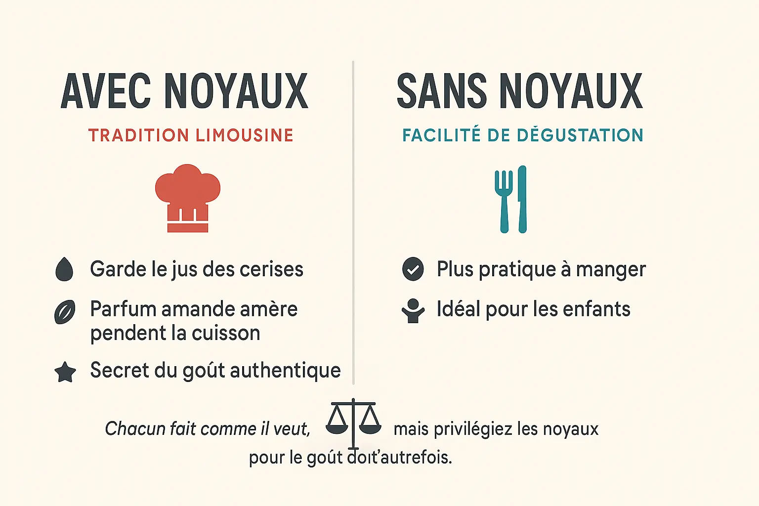 Clafoutis aux cerises avec et sans noyaux