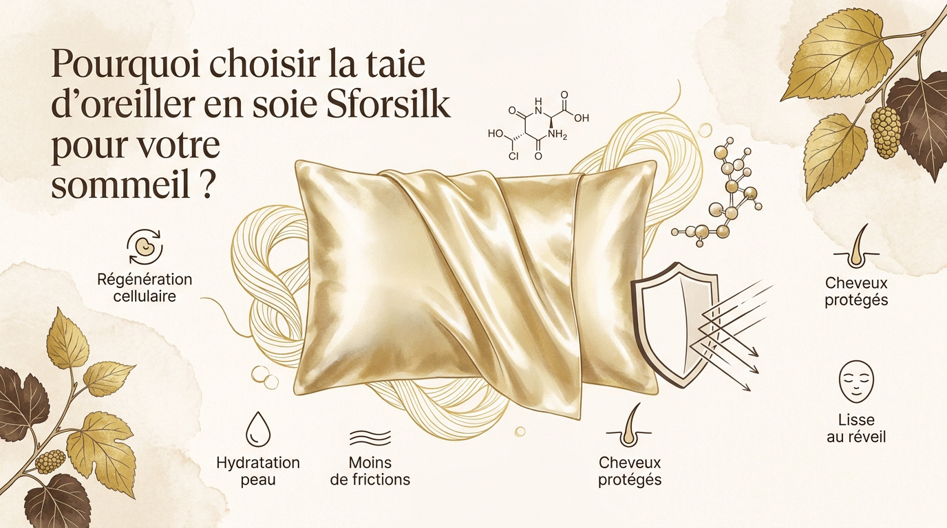 bénéfices de la taie d'oreiller en soie Sforsilk pour le sommeil