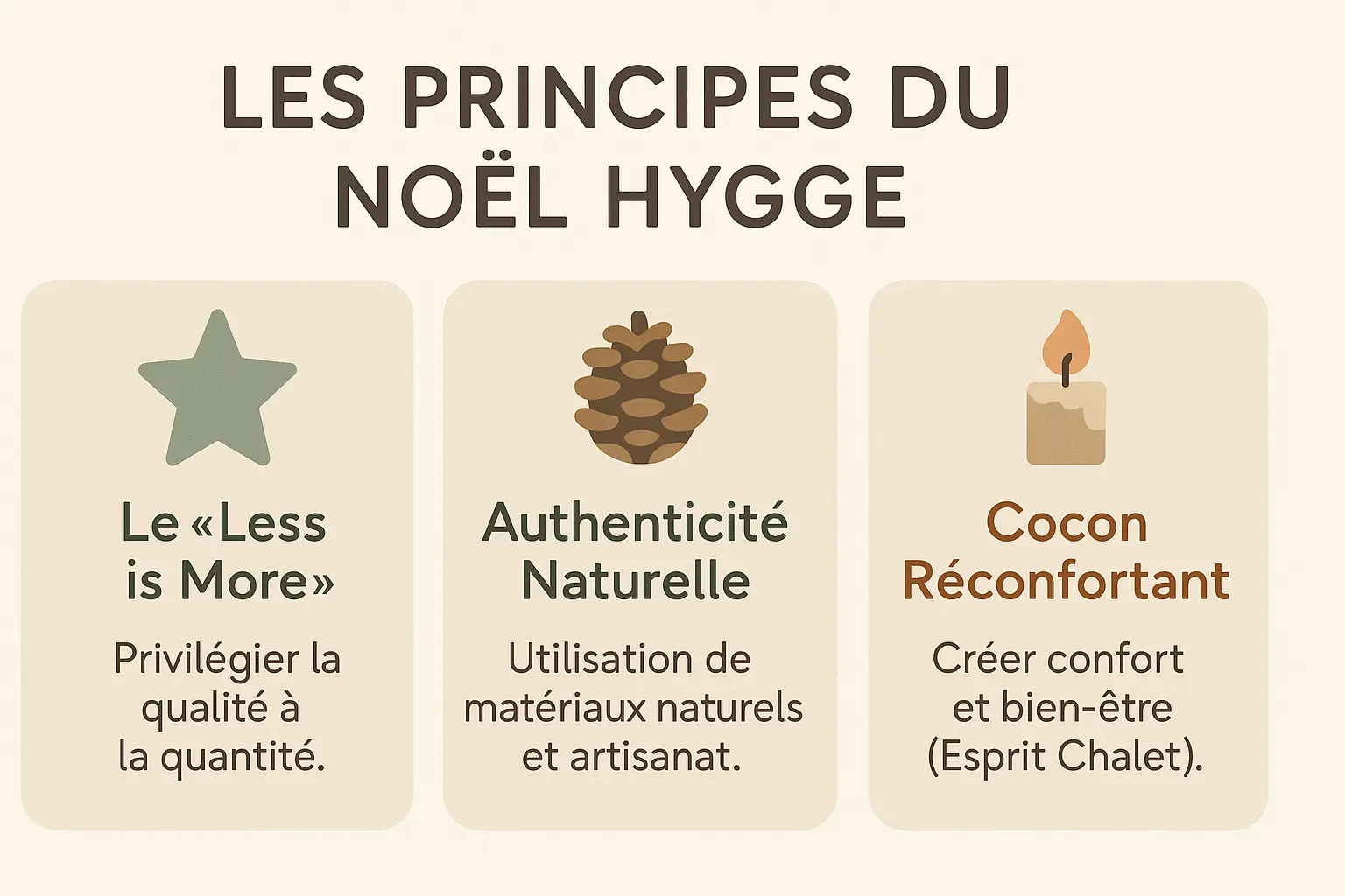 Décoration de Noël scandinave avec des éléments naturels et une lumière douce