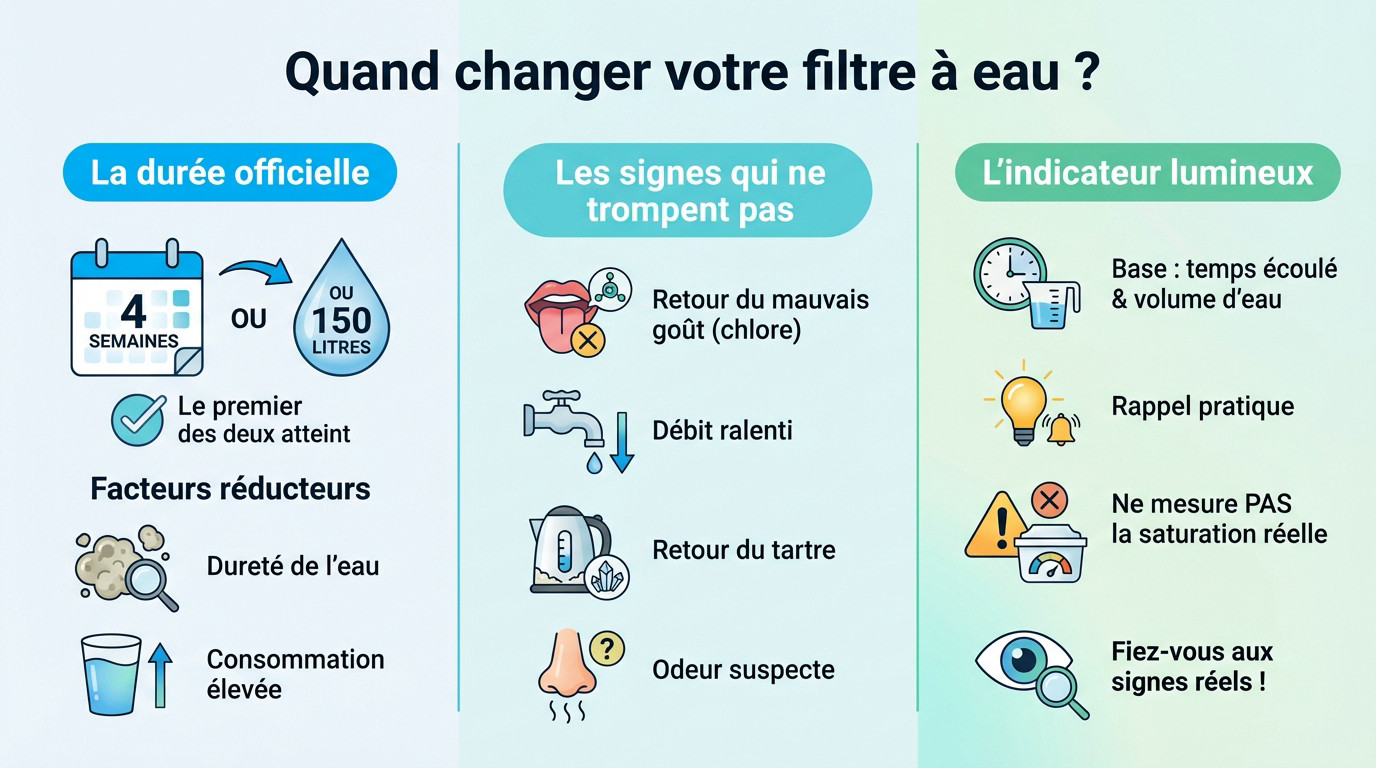 Signes indiquant qu'il est temps de changer le filtre à eau Brita