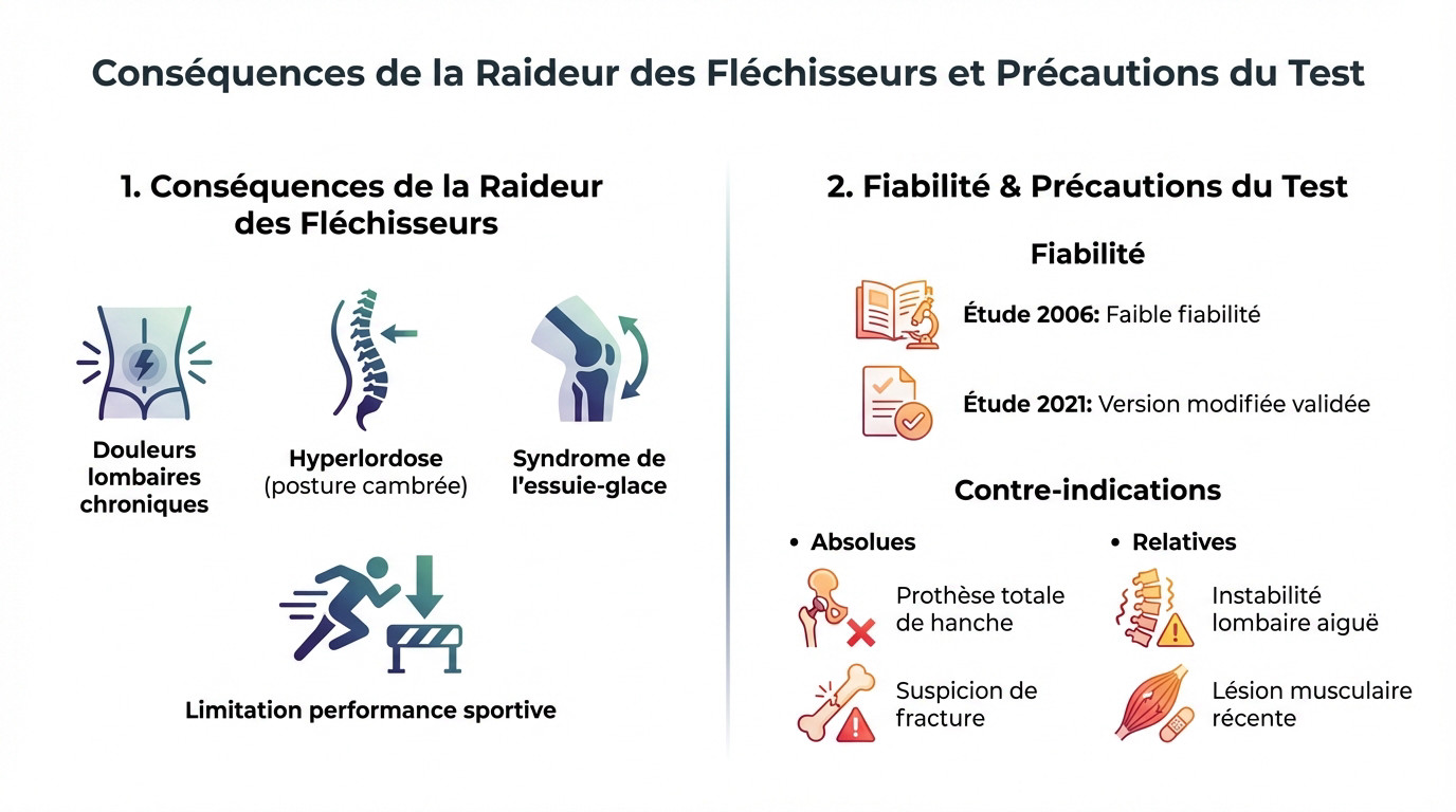 Conséquences d'une raideur des fléchisseurs de la hanche et précautions à prendre pour le test de Thomas