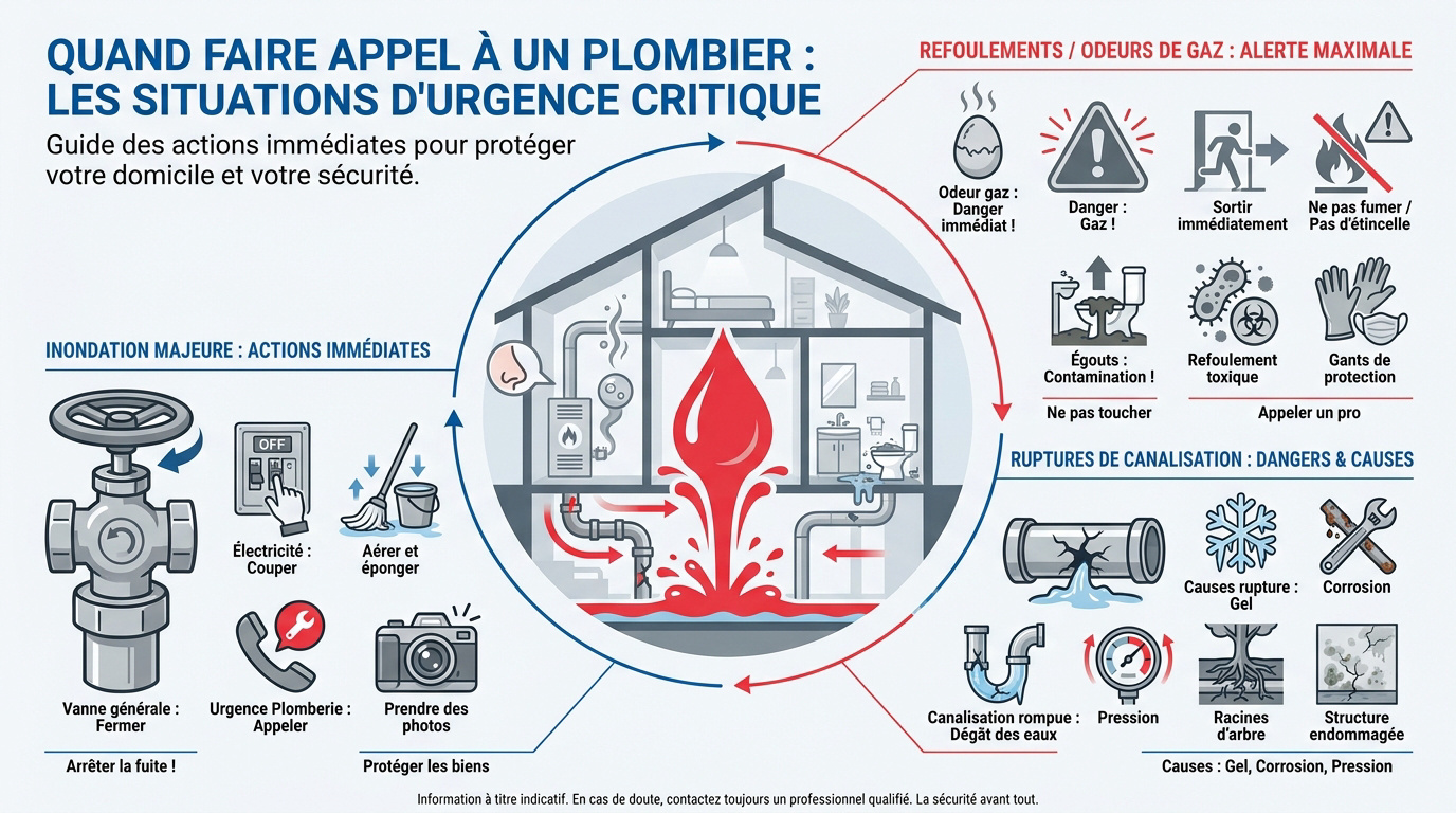 Intervention d'urgence pour une fuite d'eau importante dans un logement