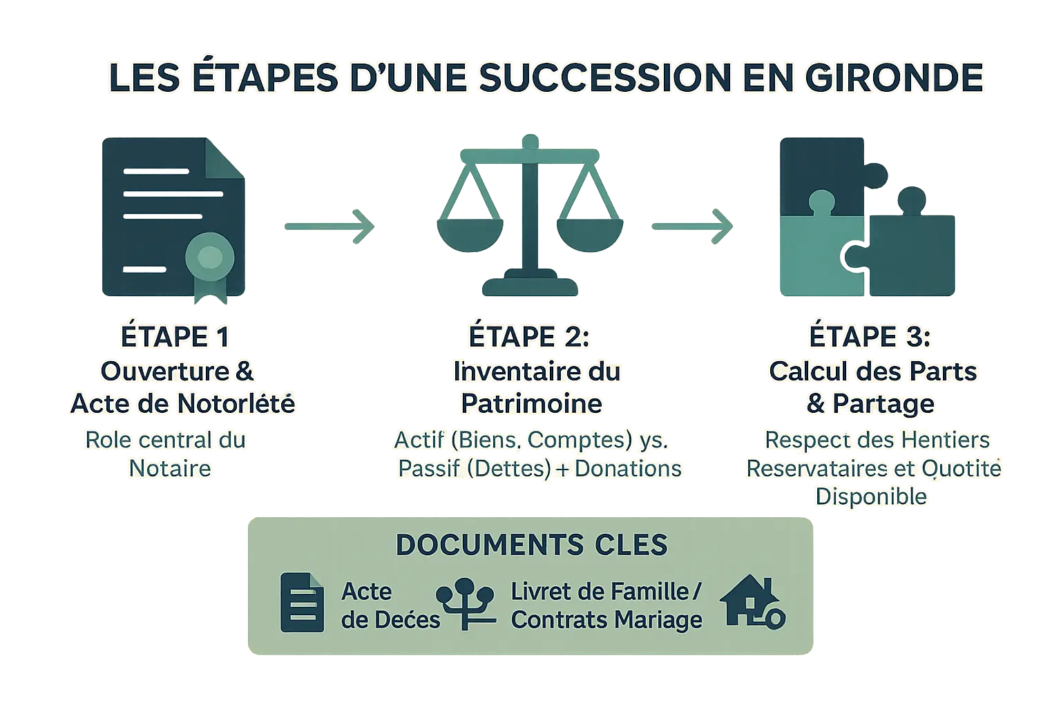 Étapes clés d'une succession en Gironde