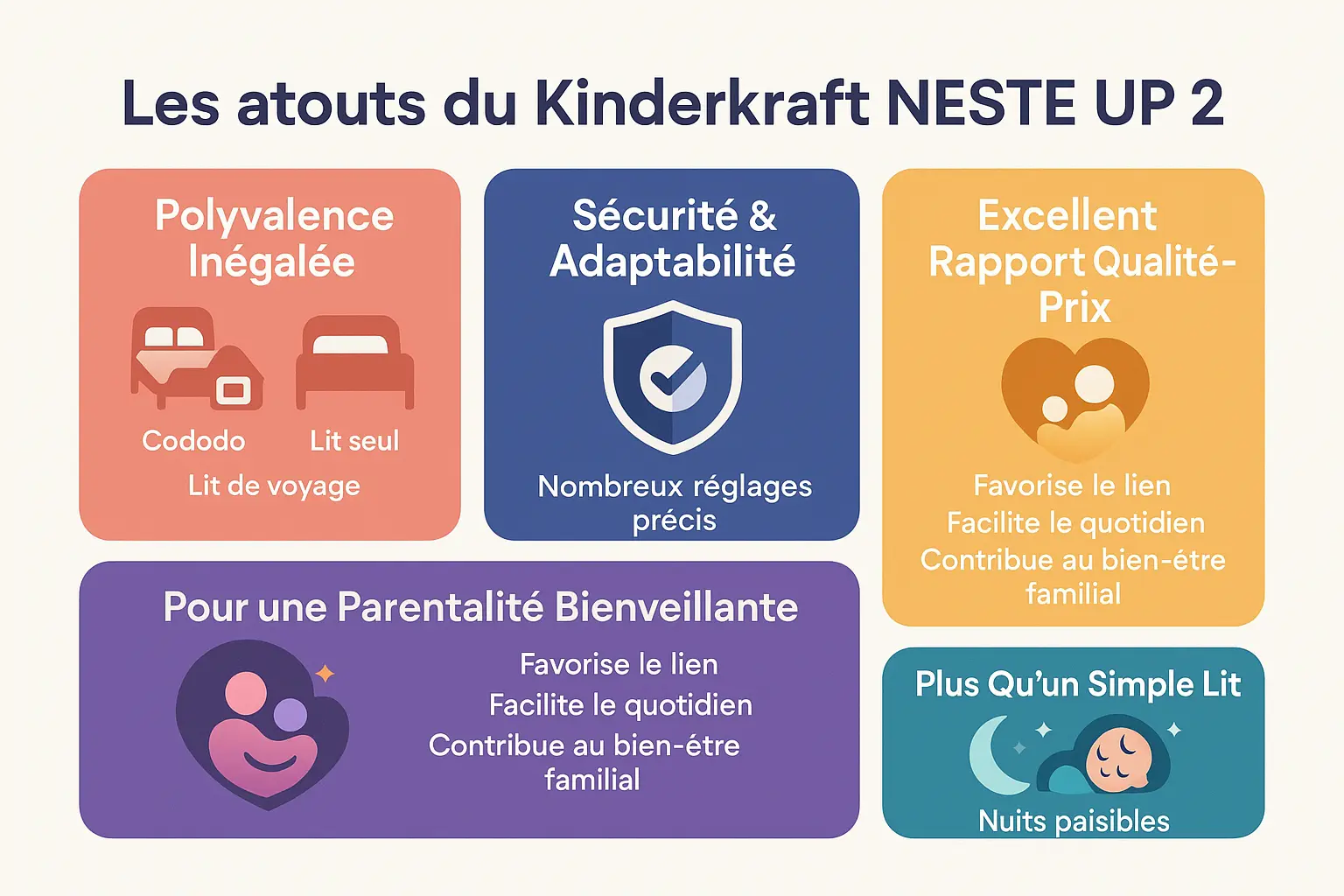Cododo Kinderkraft NESTE UP 2 avec bébé dormant