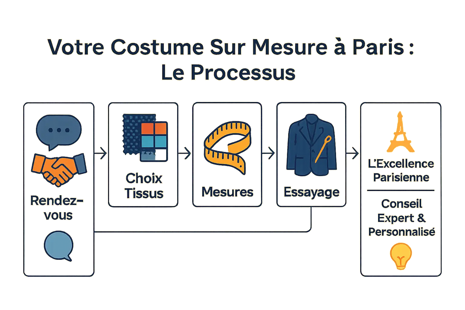 Processus de création d'un costume sur mesure à Paris