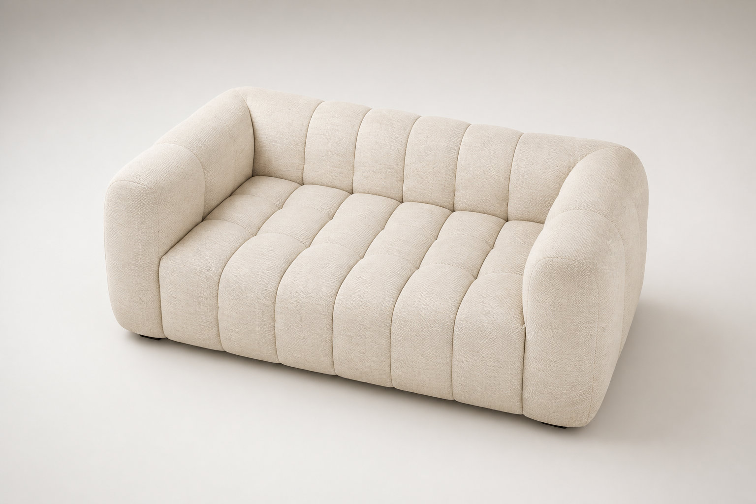 Canapé nuage 2 places en tissu beige sable - LILO