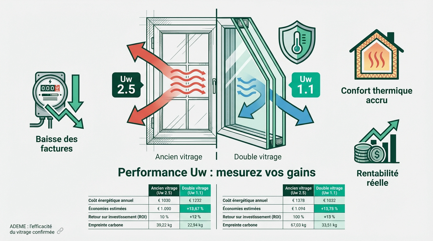 Performance des fenêtres gains thermiques et financiers