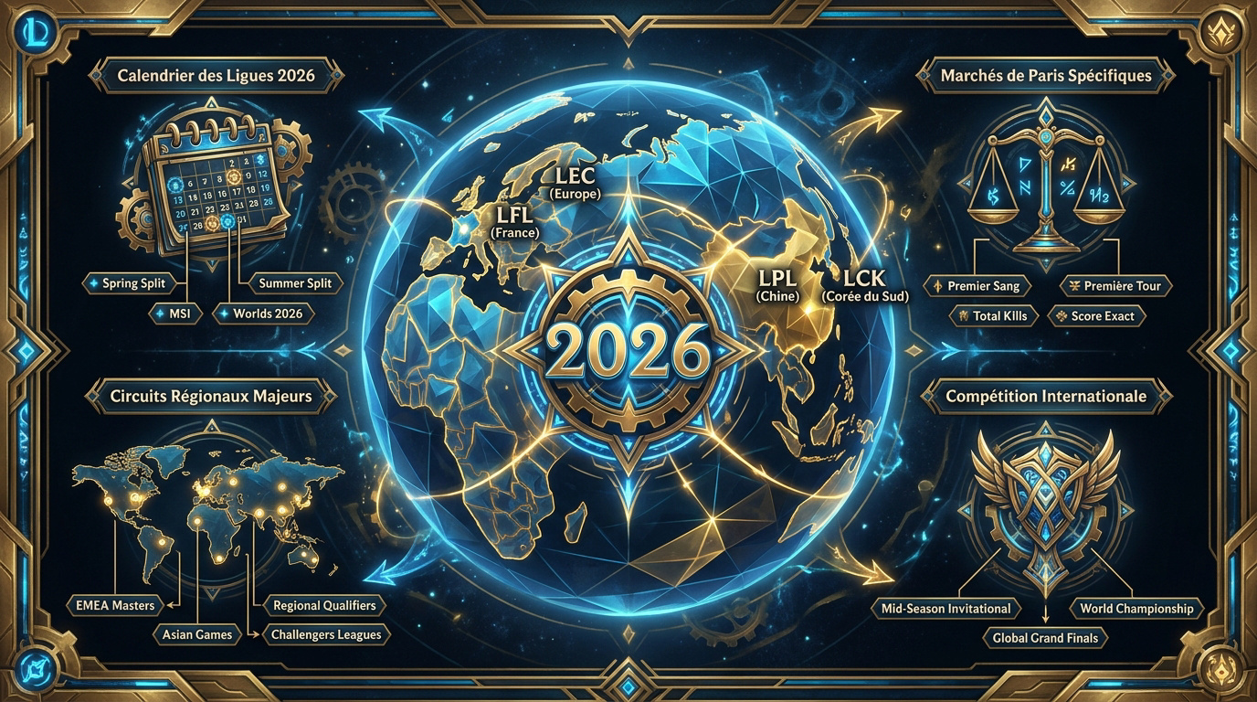 Illustration esport League of Legends 2026 : analyse des pronostics