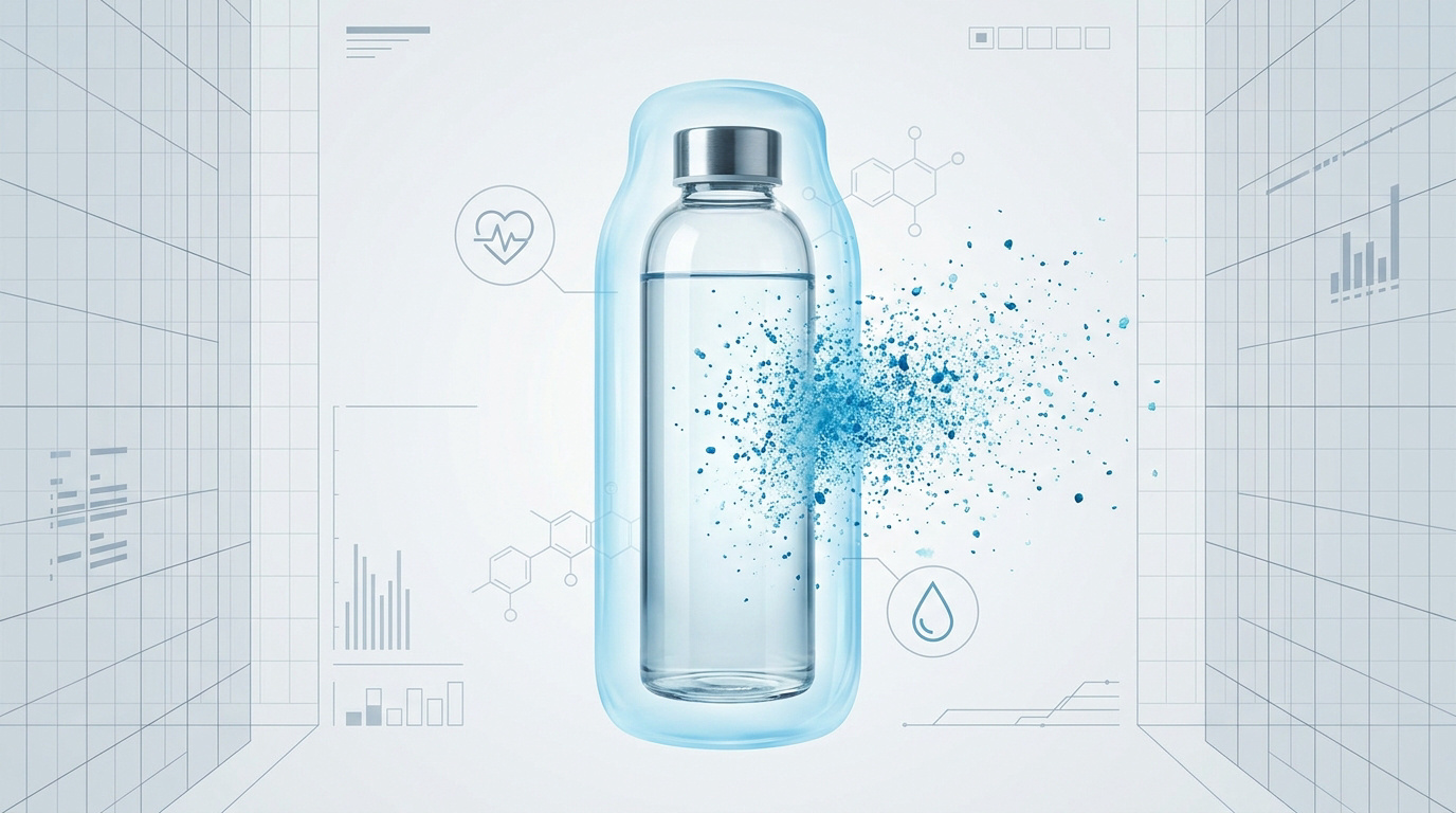 Gourde en verre borosilicate offrant une eau pure sans microplastiques