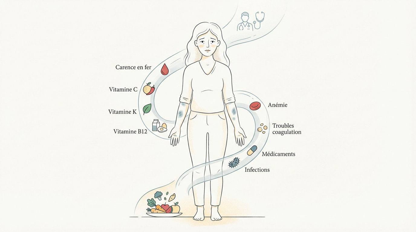 Schéma de la fragilité capillaire et de la circulation sanguine