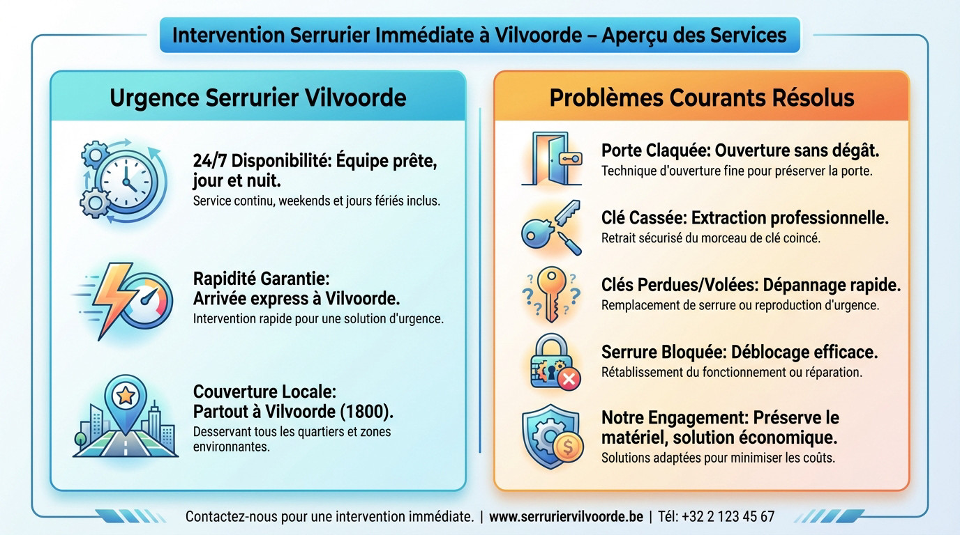 Intervention rapide d'un serrurier Hlocks à Vilvoorde pour une ouverture de porte