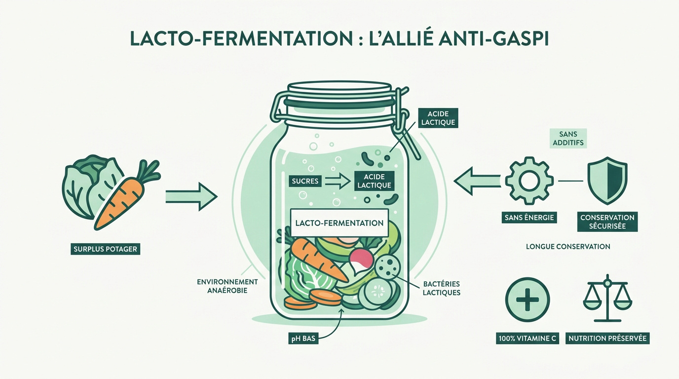 Bocaux de légumes colorés en cours de lacto-fermentation pour une conservation durable