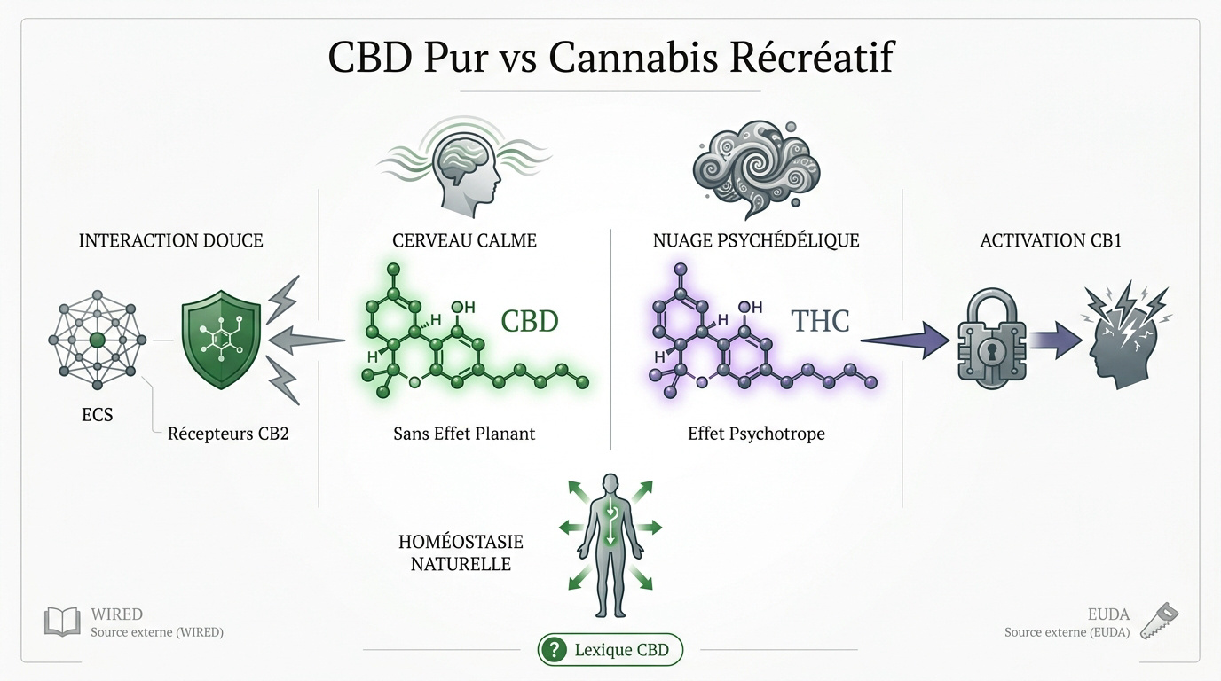 Comparaison des effets entre le CBD sans THC et le cannabis récréatif