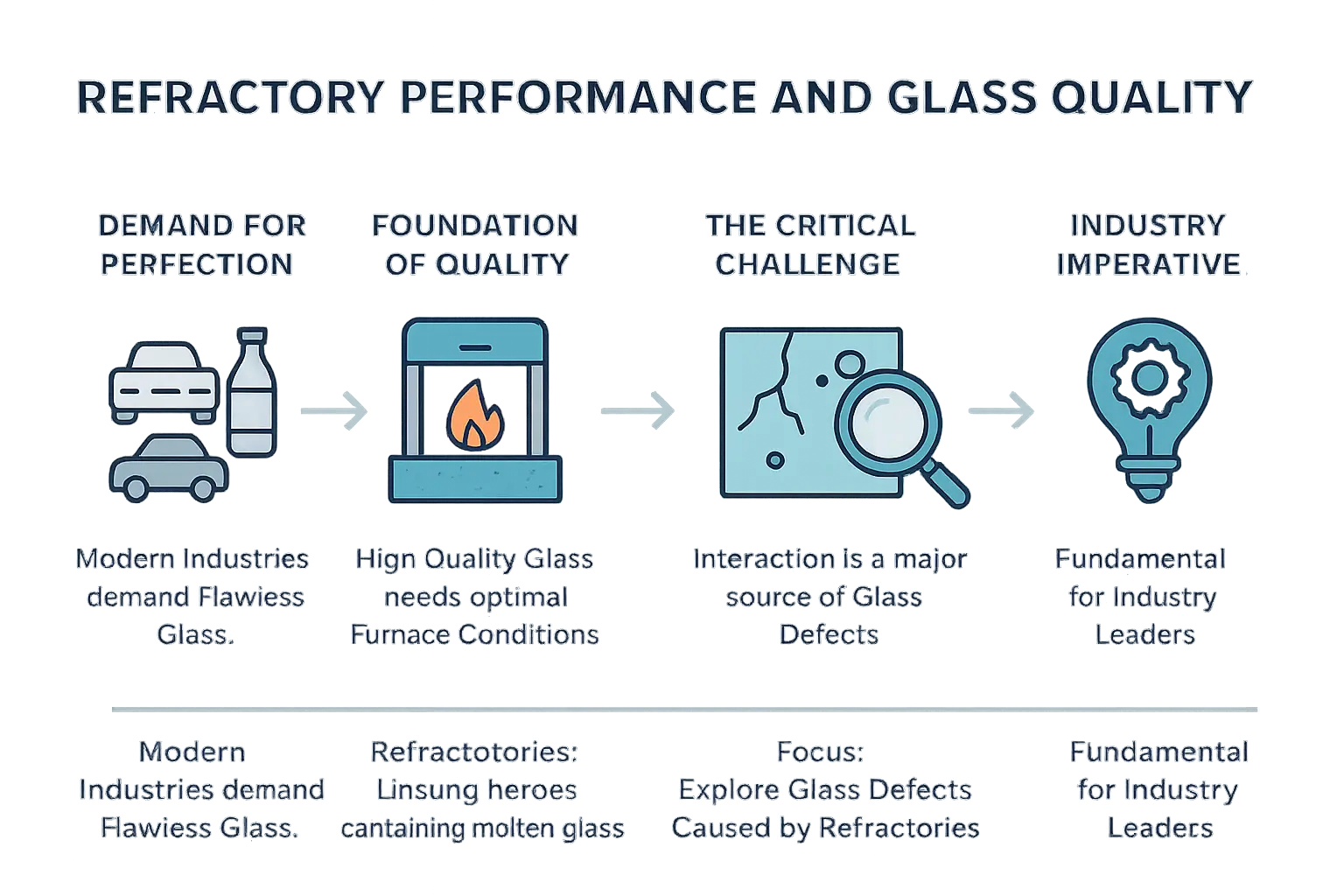 Refractory material degradation causing glass defects