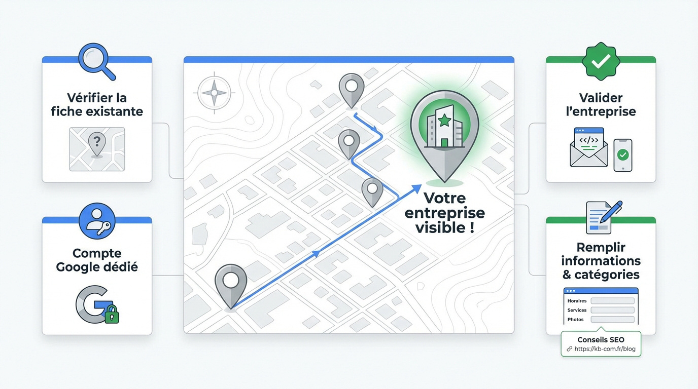 Infographie des étapes clés pour optimiser son référencement sur Google Maps