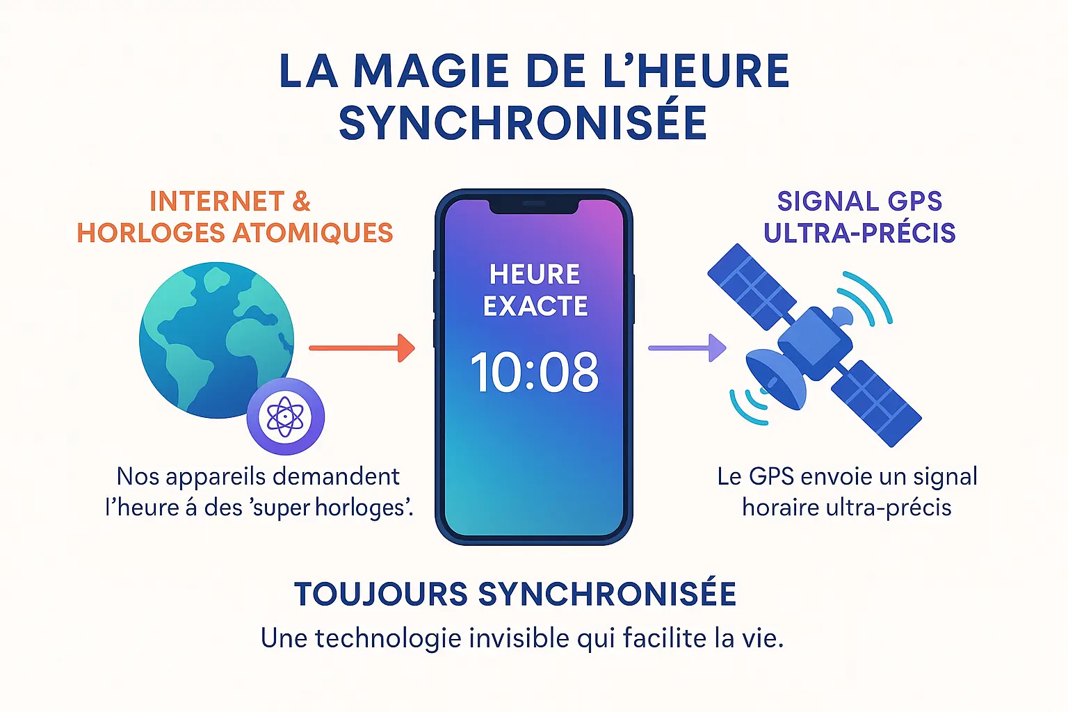 Illustration de synchronisation horaire