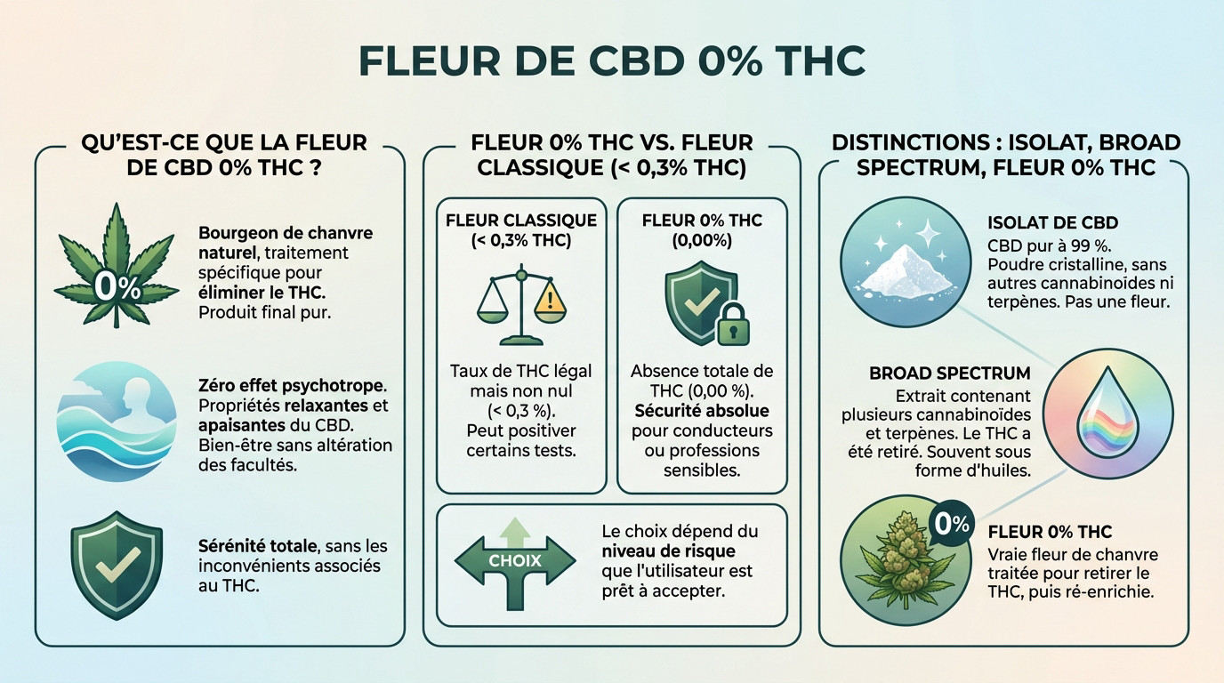 Fleur de CBD 0% THC garantie sans effets psychotropes