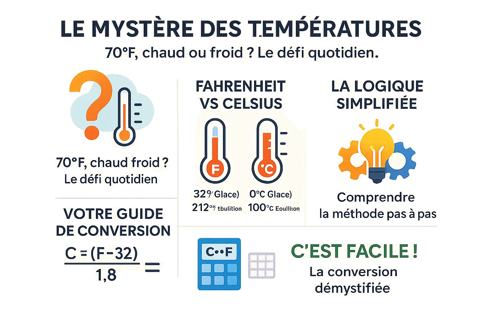 Guide de conversion Fahrenheit et Celsius