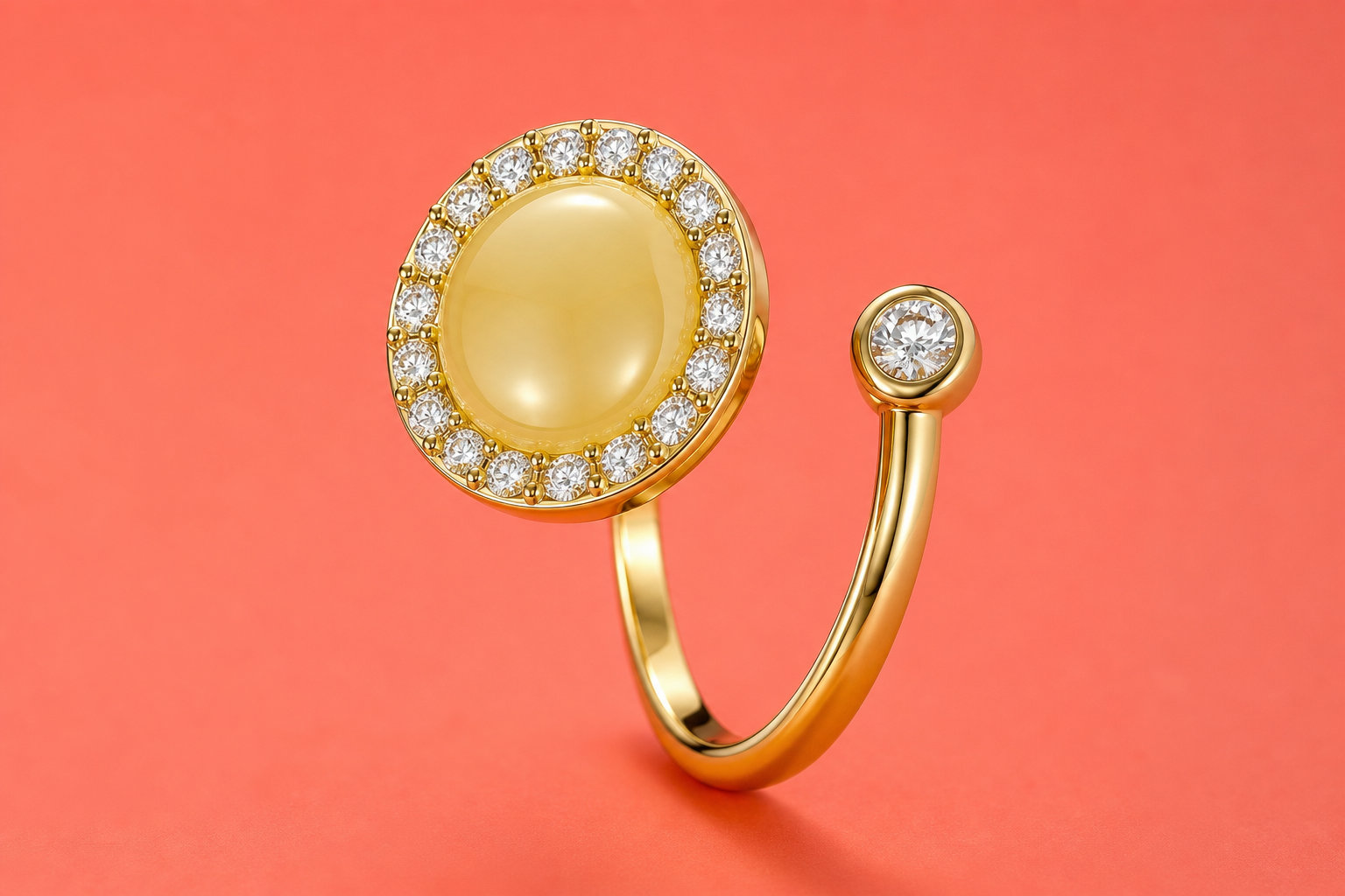 Bague anti-stress ajustable - Oeil de chat : la sérénité au bout des doigts