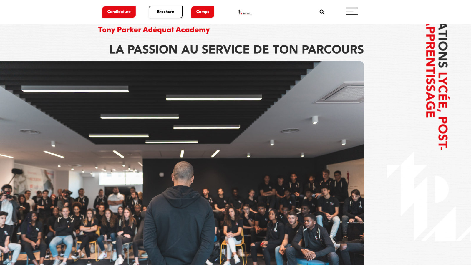 Tony Parker Adequat Academy et les structures d'élite