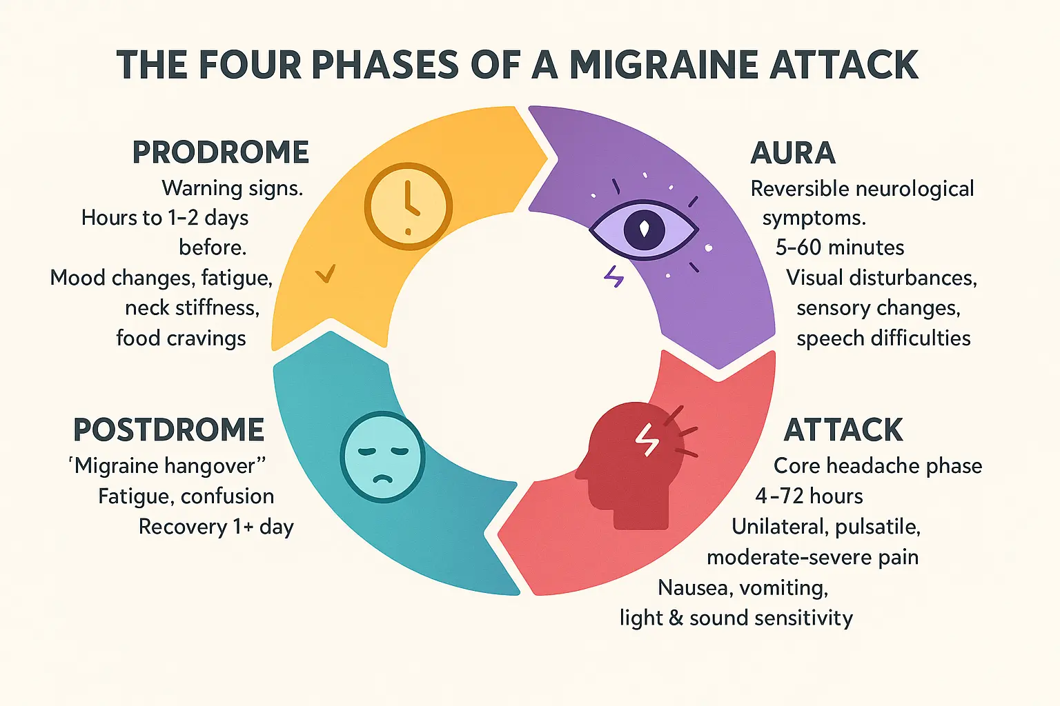 Migraine Attack Phases Illustration